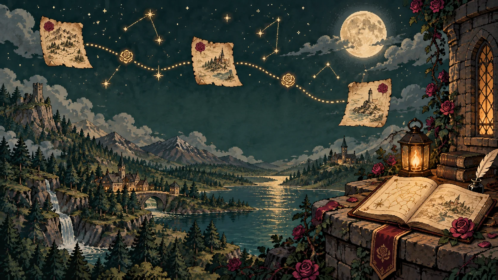 Auto Truth by Rose — Instructions concept | Rose & Etta — original 16-bit pixel-art illustration