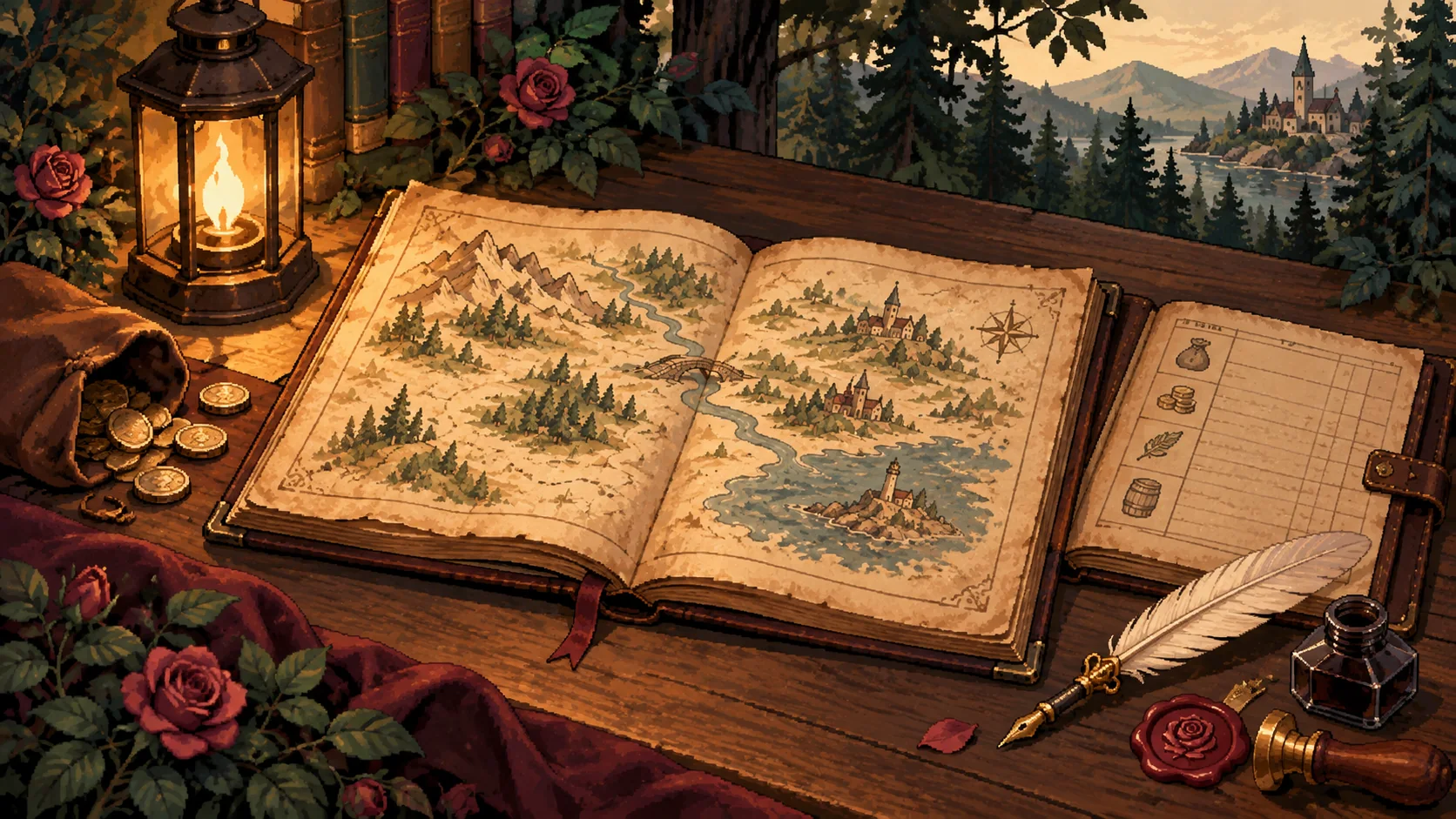 Terms & Conditions — Rose & Etta — original 16-bit pixel-art illustration