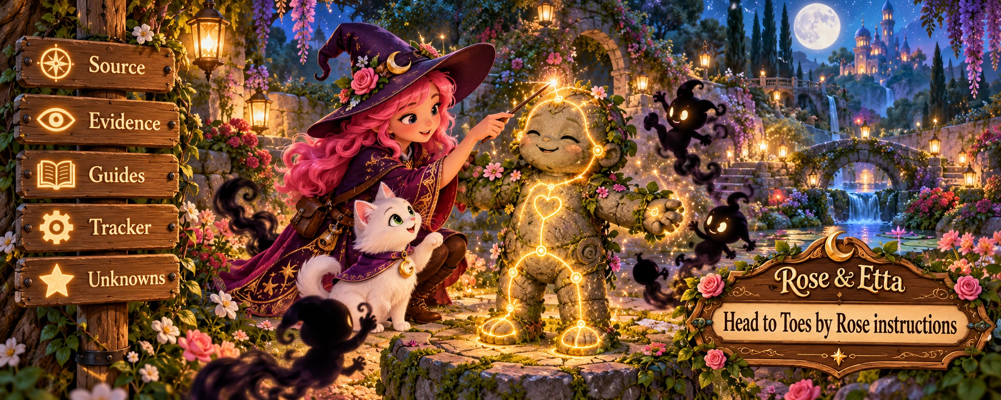 Rose and Etta β Head to Toes by Rose instructions, an illustrated magical adventure