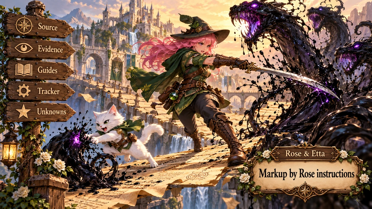 Rose and Etta fighting a monster — Markup by Rose instructions