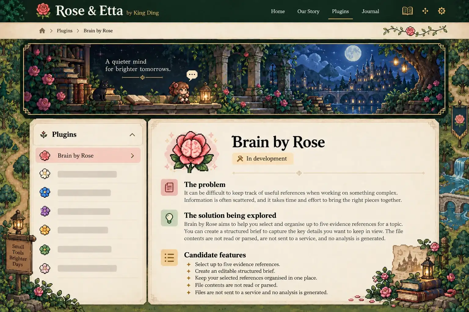 Rose Magic β Rose & Etta β original 16-bit pixel-art illustration