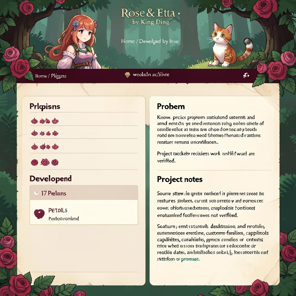 Auto Spelling Correct by Rose β Rose & Etta pixel-art illustration; artwork, not a product-interface screenshot