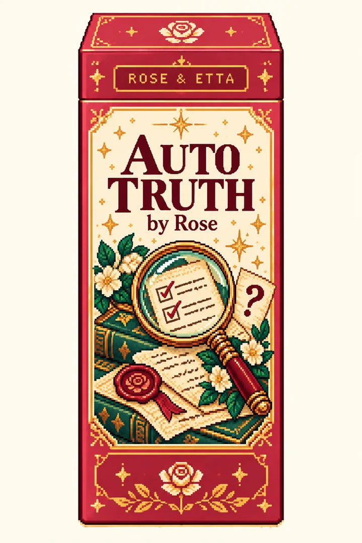 Pixel-art ROSE & ETTA packaging concept for Auto Truth by Rose