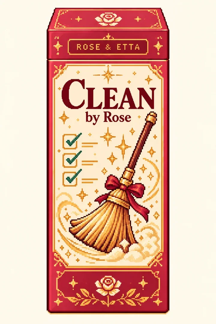 Pixel-art ROSE & ETTA package concept for Clean by Rose