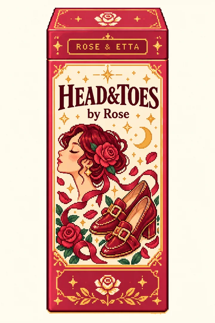 Pixel-art ROSE & ETTA packaging concept for Head&Toes by Rose