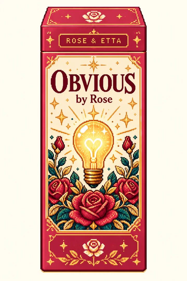 Pixel-art ROSE & ETTA packaging concept for Obvious by Rose