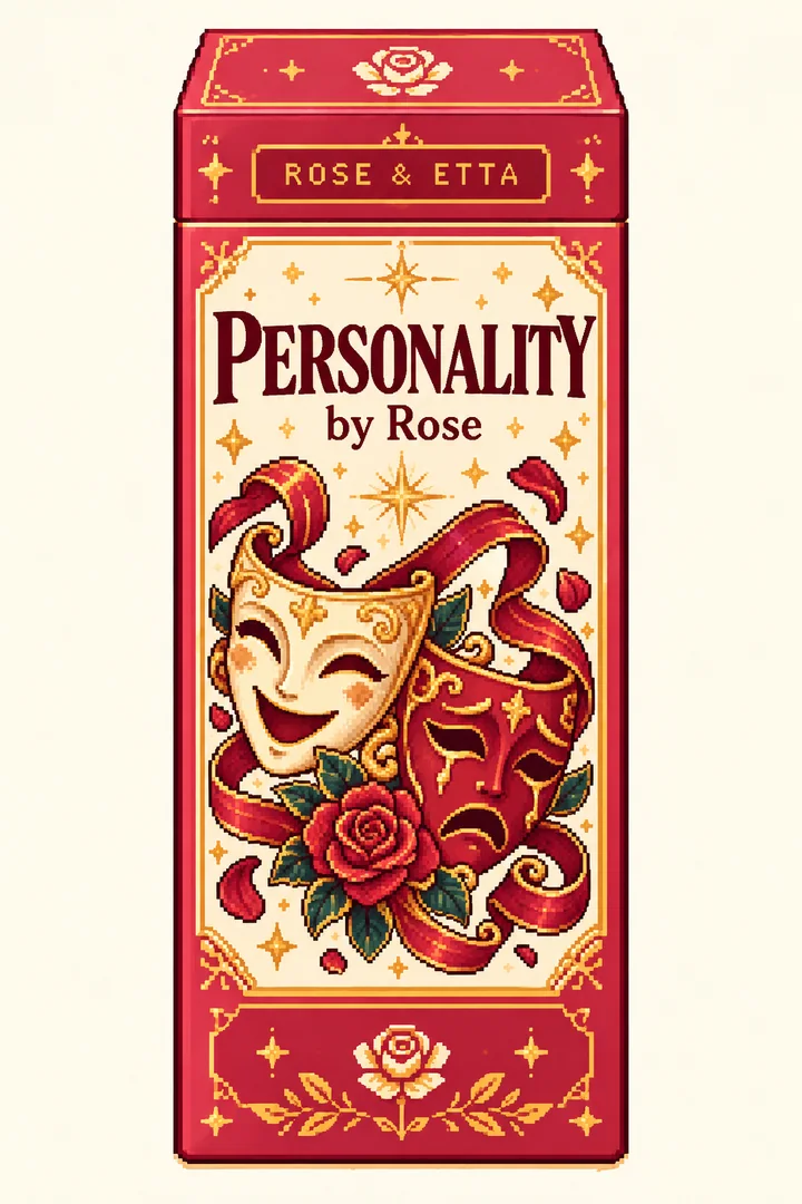 Pixel-art ROSE & ETTA packaging concept for Personality by Rose